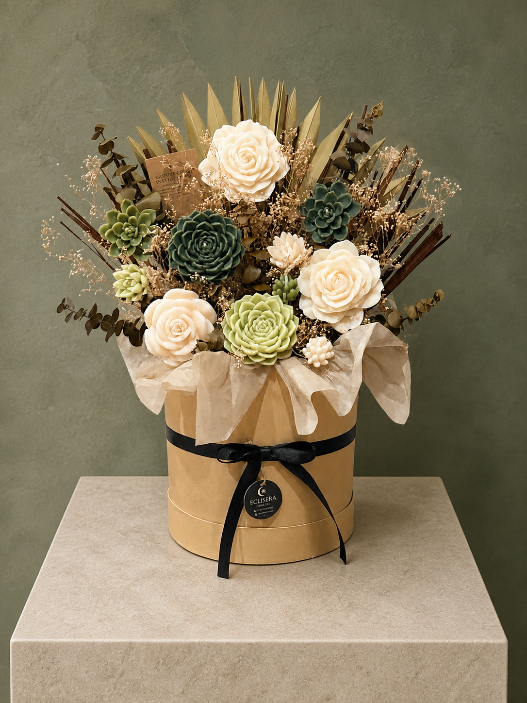 Large luxury succulent candle bouquet inspired by the Arizona desert