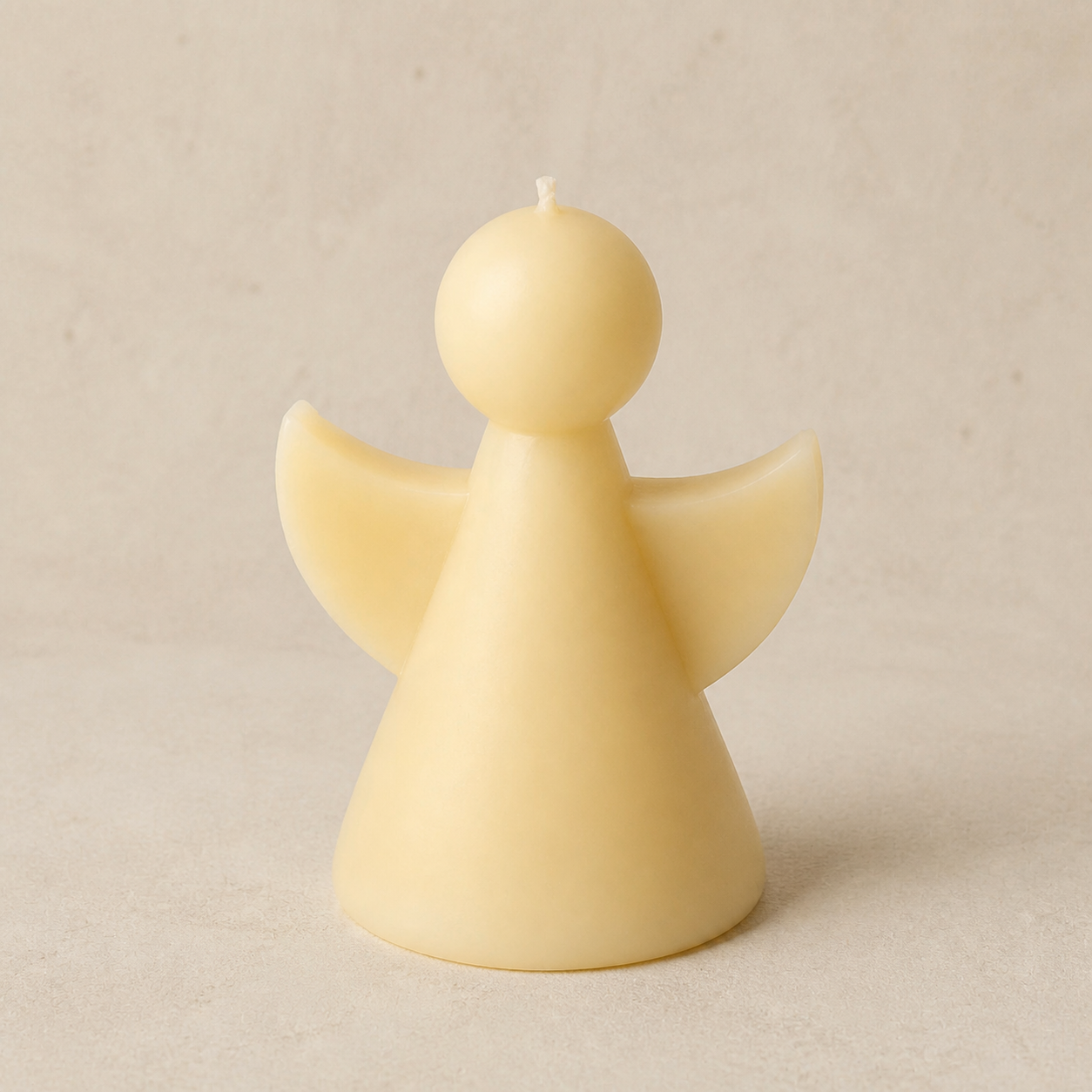 Ivory minimalist angel candle