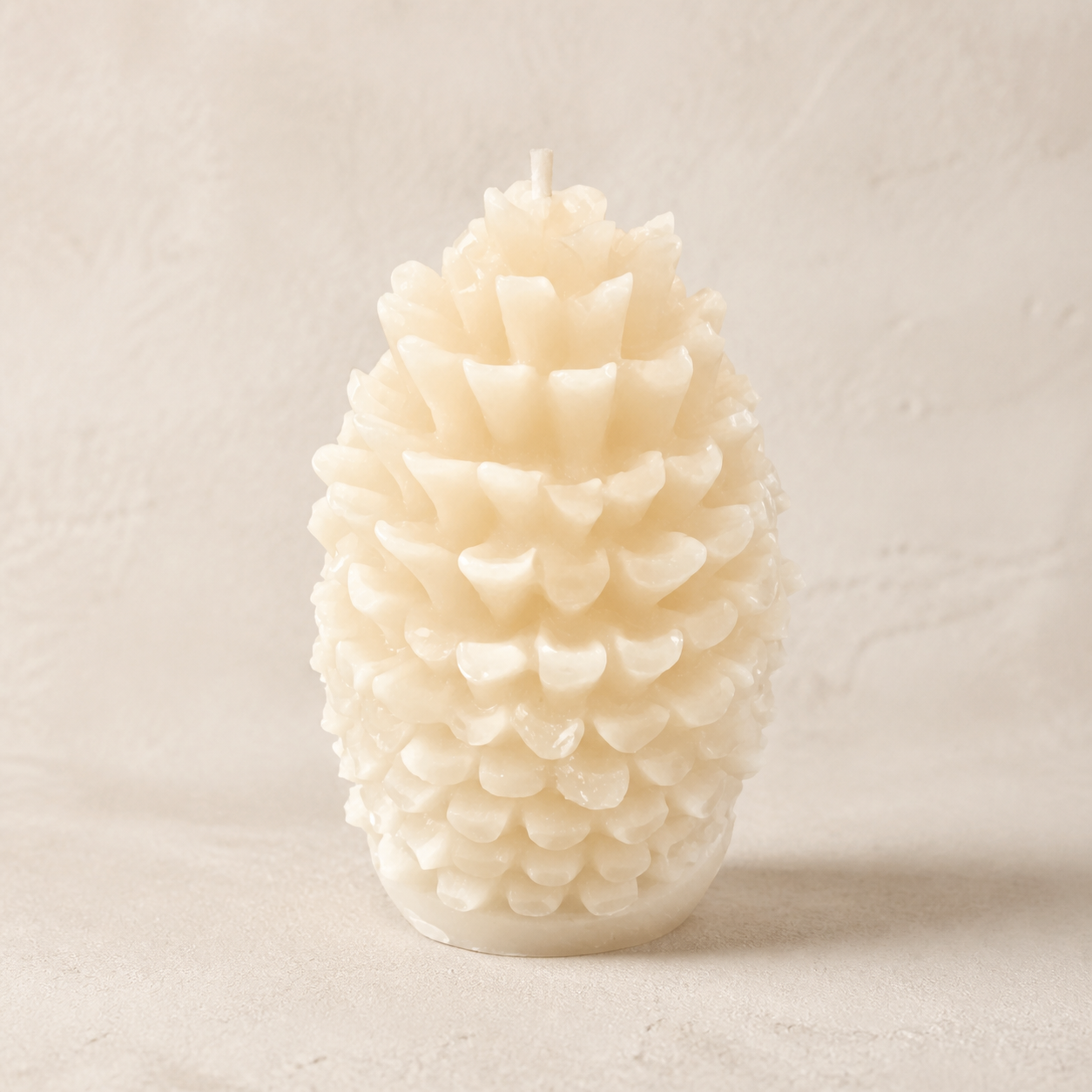 Ivory open pinecone candle